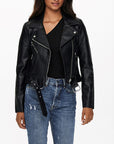 Only Vera Faux Leather Biker Jacket Black