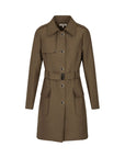 Morgan De Toi Belted Buttoned Long Trench Coat Brown