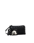 Mickey Mouse Studded L Crossbody Wallet Black