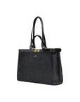 Replay Double Handle Denim Shopper Tote Bag Black