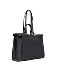 Replay Double Handle Denim Shopper Tote Bag Black