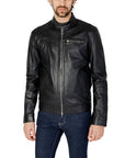 Peuterey Trearie Soft Leather Biker Jacket Black