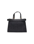 Replay Top Handle Blended Cotton Handbag Black