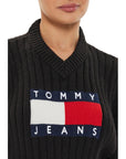 Tommy Hilfiger Logo V-Neck Cardigan Black