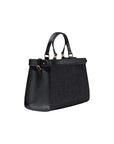 Replay Top Handle Blended Cotton Handbag Black