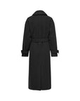 Only Belted Long Polyester Trench Coat Black