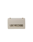 Love Moschino Logo Plaque Chain Strap Bag Beige