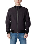 Peuterey Nylon Microfibre Turtleneck Bomber Jacket Black