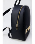 Love Moschino Logo Lettering Faux Leather Backpack Black