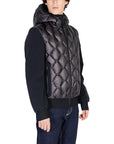 Peuterey Two Material Geomtric Quilting Bomber Jacket Black