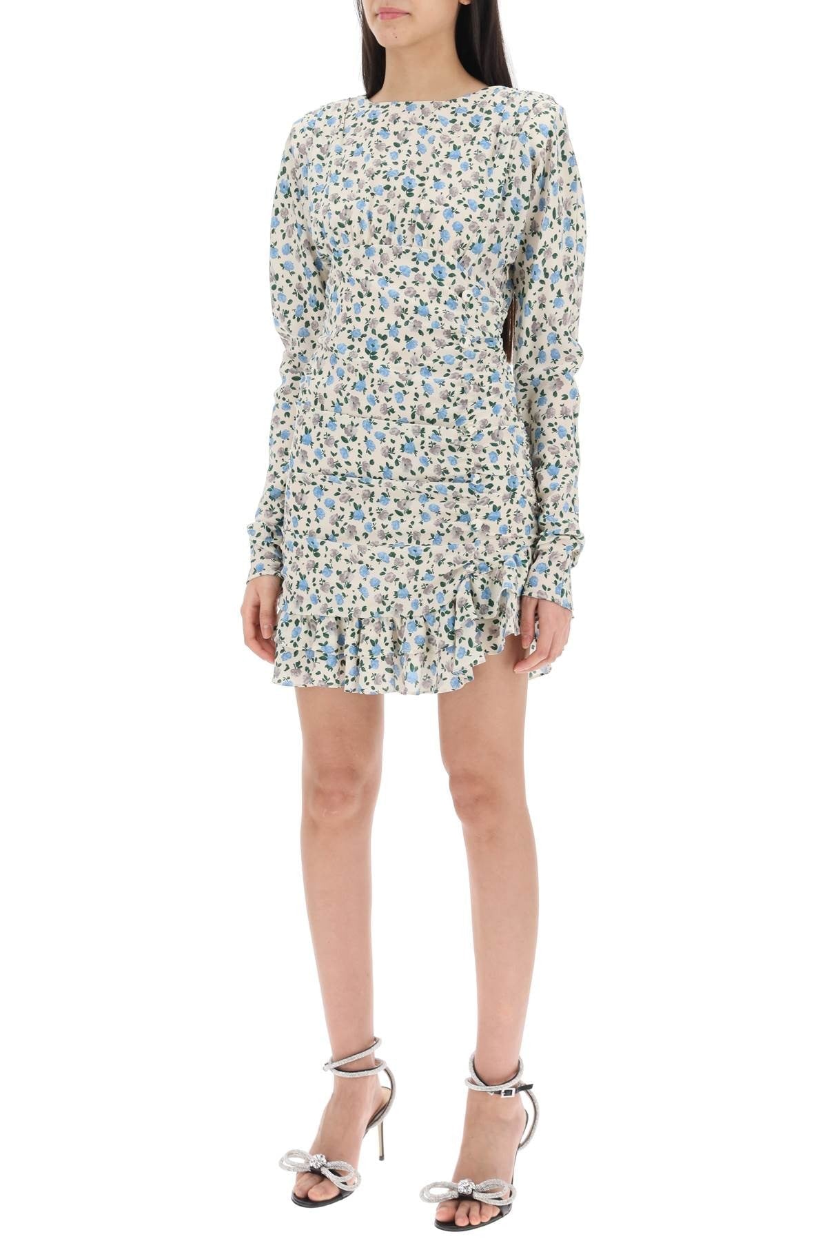 Alessandra Rich - Draped Mini Dress With Floral Pattern - Princess Attitude