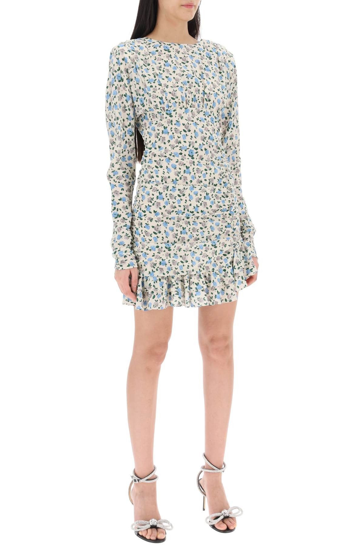 Alessandra Rich - Draped Mini Dress With Floral Pattern - Princess Attitude