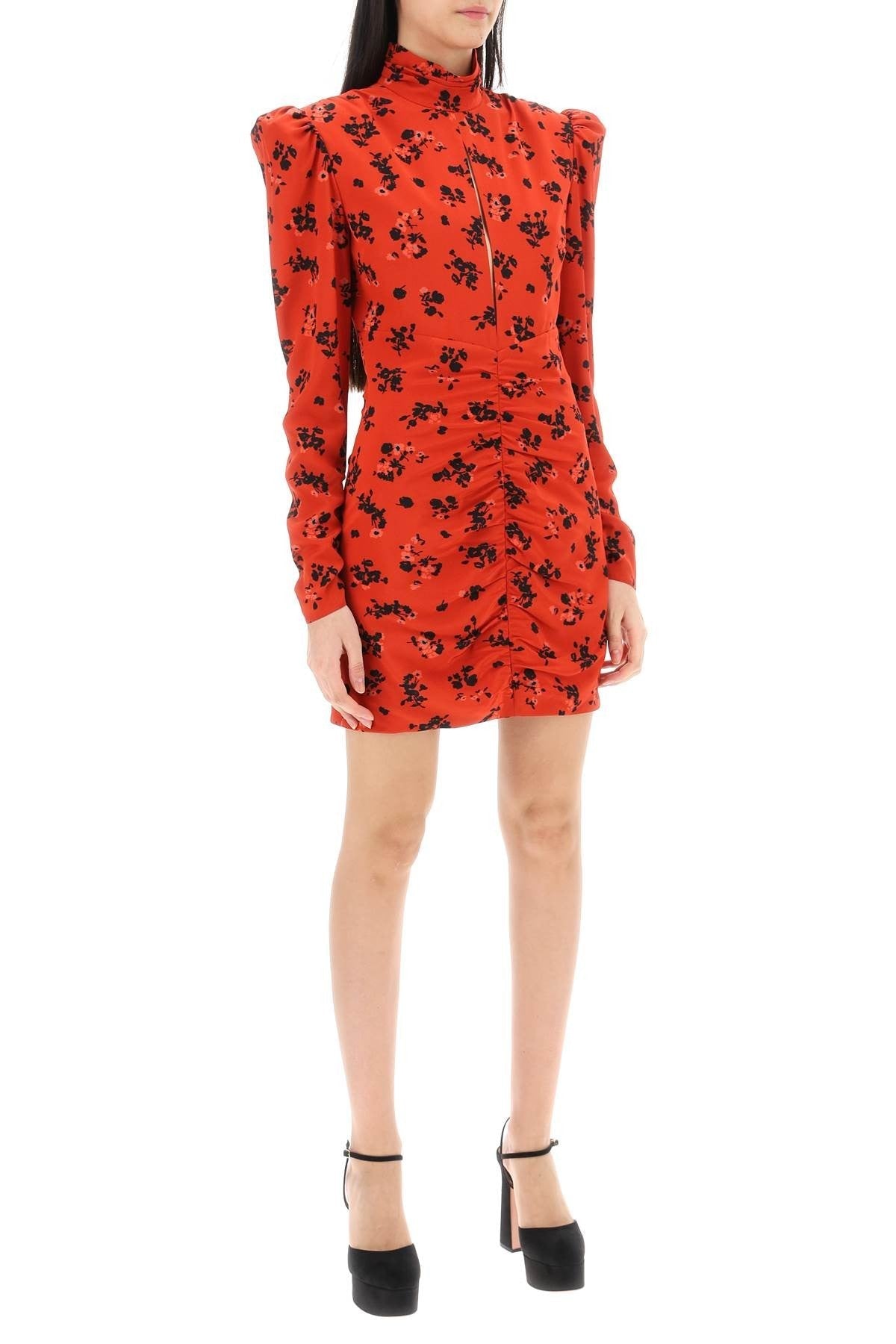 Alessandra Rich - High - Neck Floral Mini Dress - Princess Attitude