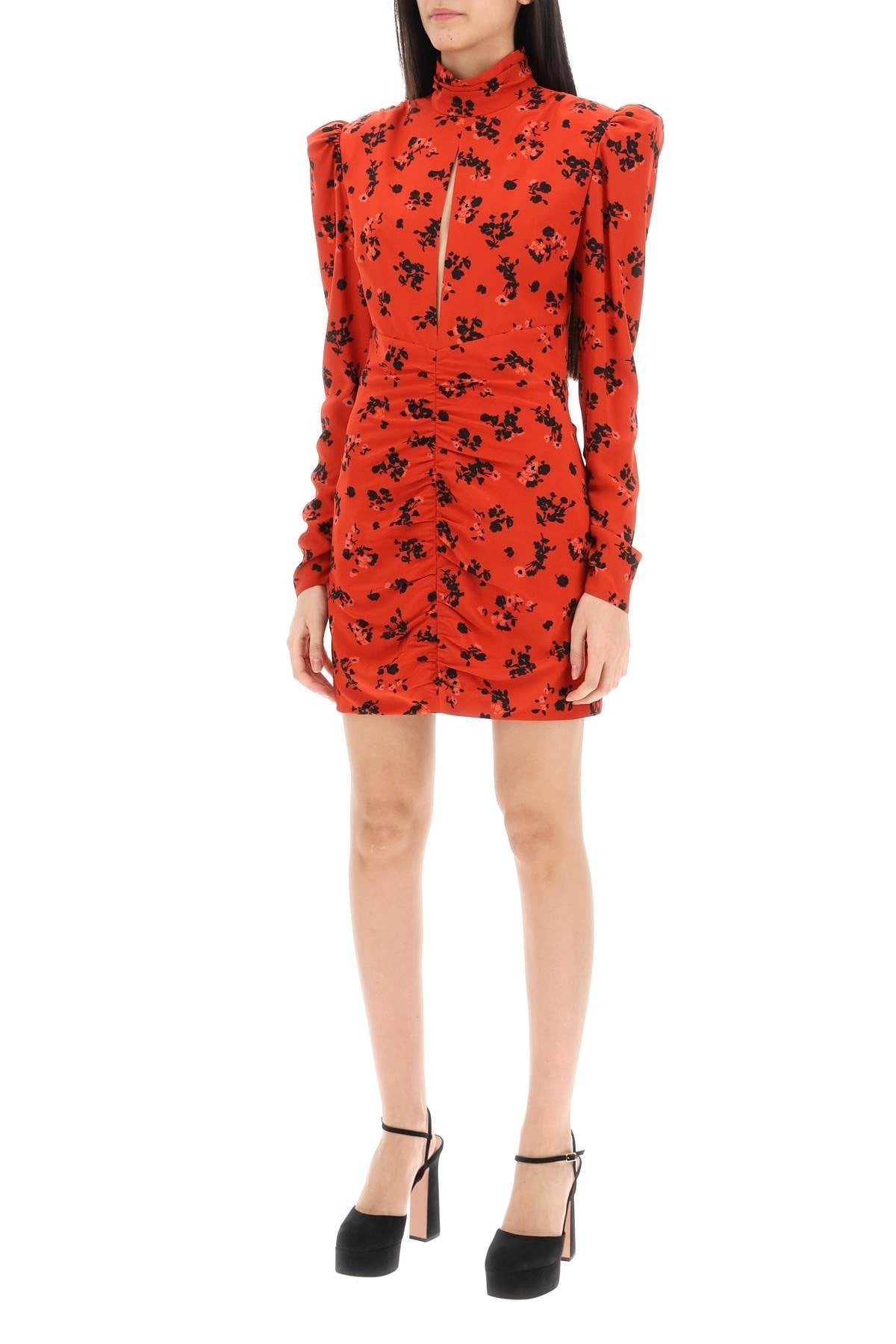 Alessandra Rich - High - Neck Floral Mini Dress - Princess Attitude