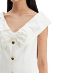 Alessandra Rich - Mini Cady Dress With Maxi Collar - Princess Attitude