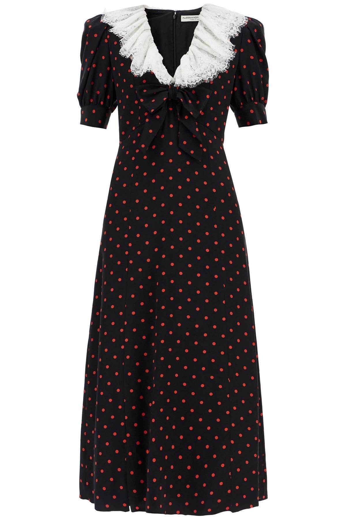 Alessandra Rich - Polka Dot Silk Midi Dress - Princess Attitude