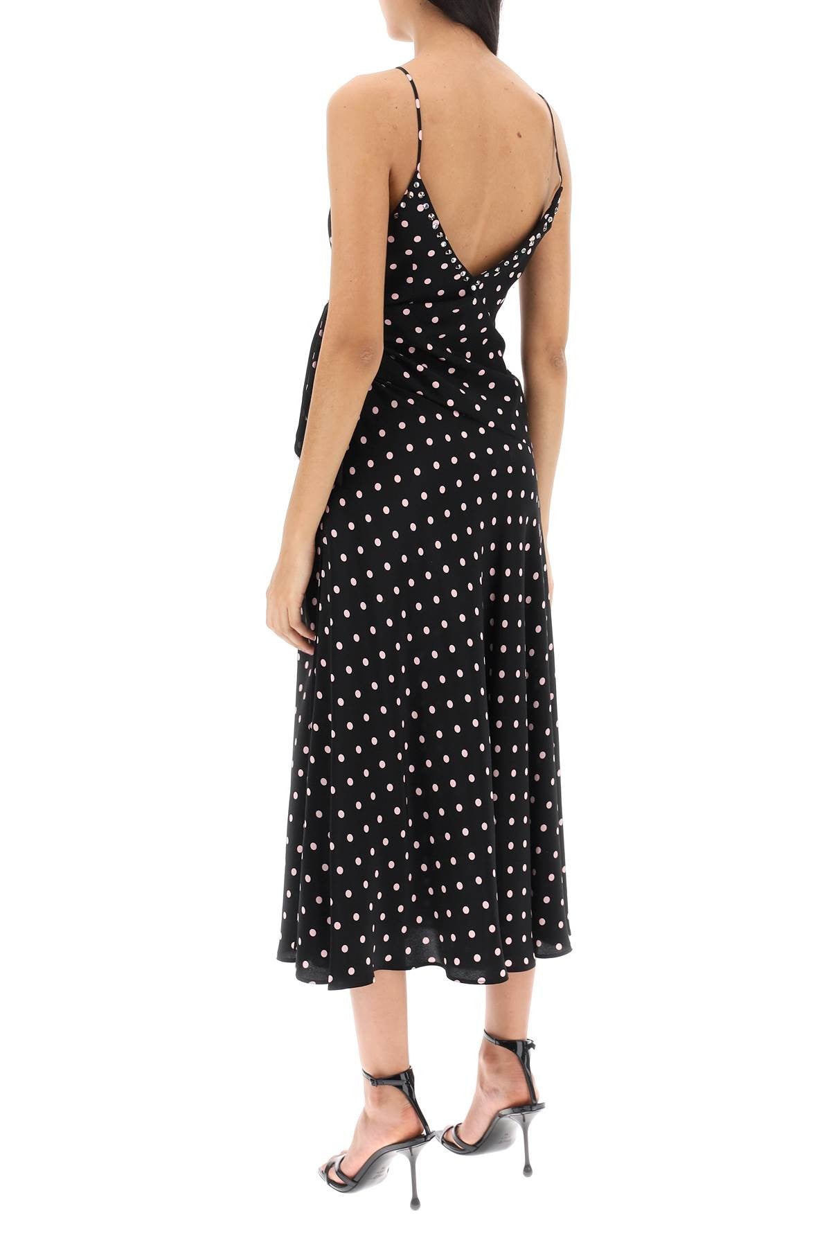 Alessandra Rich - Polka Dot Slip Dress With Studs And Rhinestones - Princess Attitude