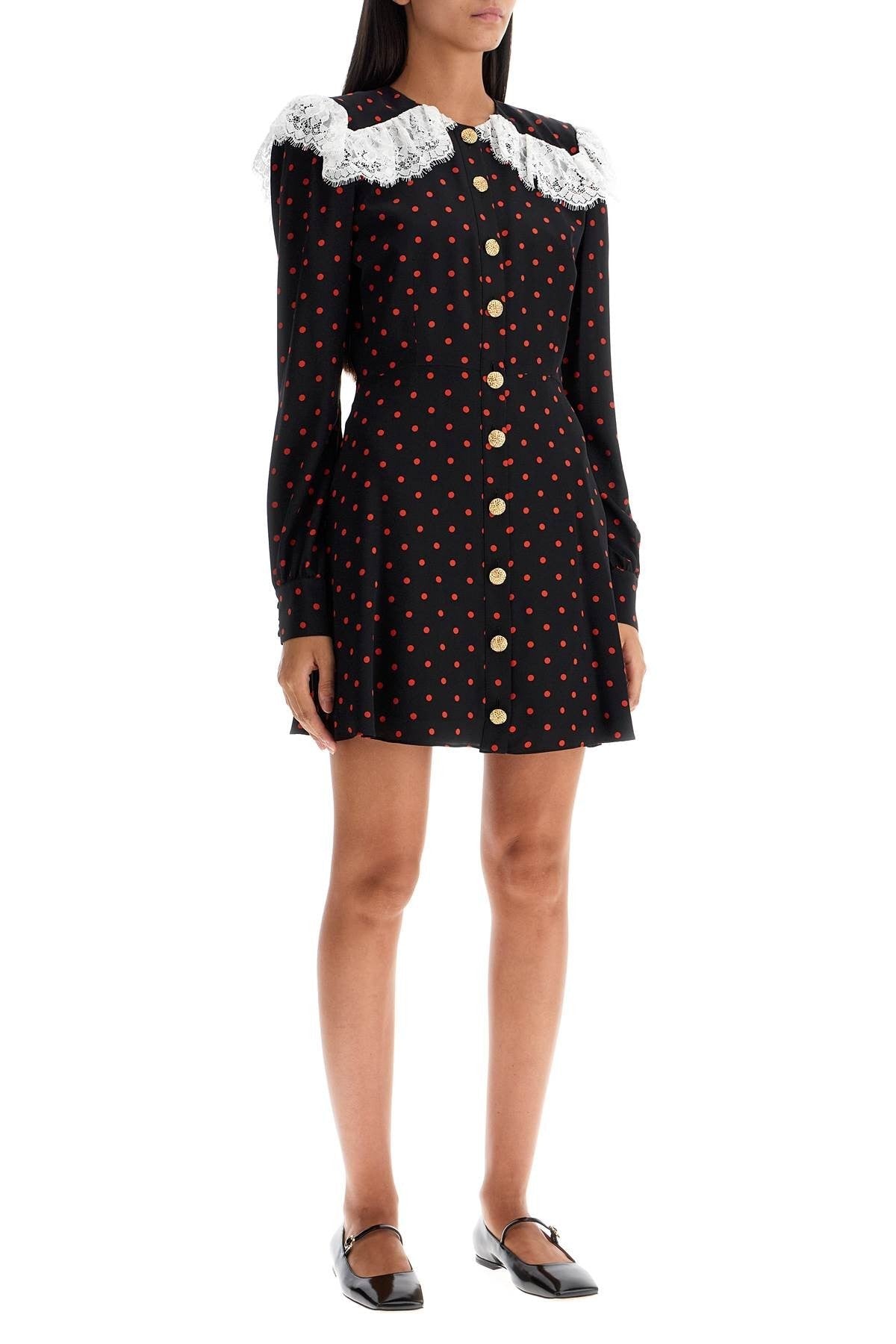 Alessandra Rich - 'Silk Polka Dot Mini Dress - Princess Attitude