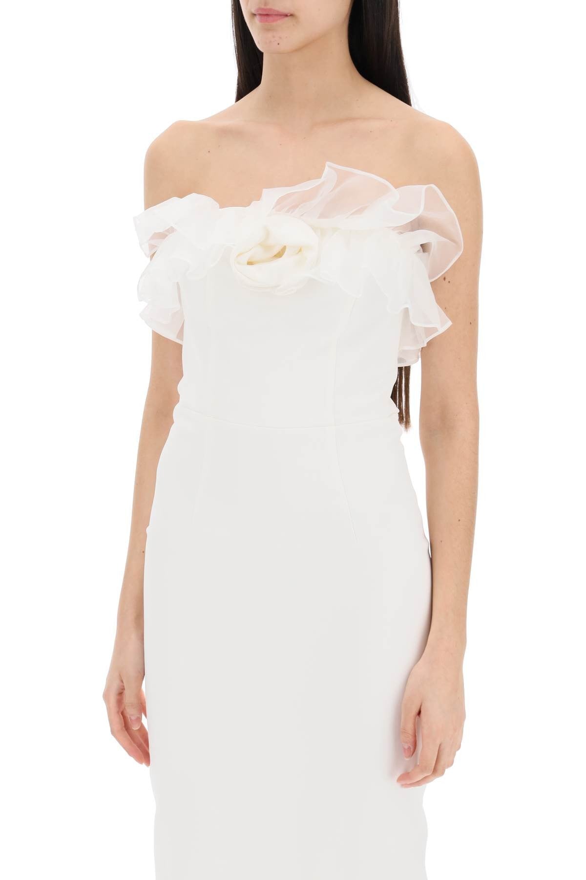 Alessandra Rich - Strapless Dress With Organza Details - Princess Attitude