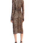 Ganni - 'Animal Print Midi Dress In Mesh