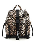 Ganni - Animal Print Nylon Backpack