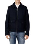 Antony Morato Melton Slim Fit Wool Blend Coat Navy - Princess Attitude