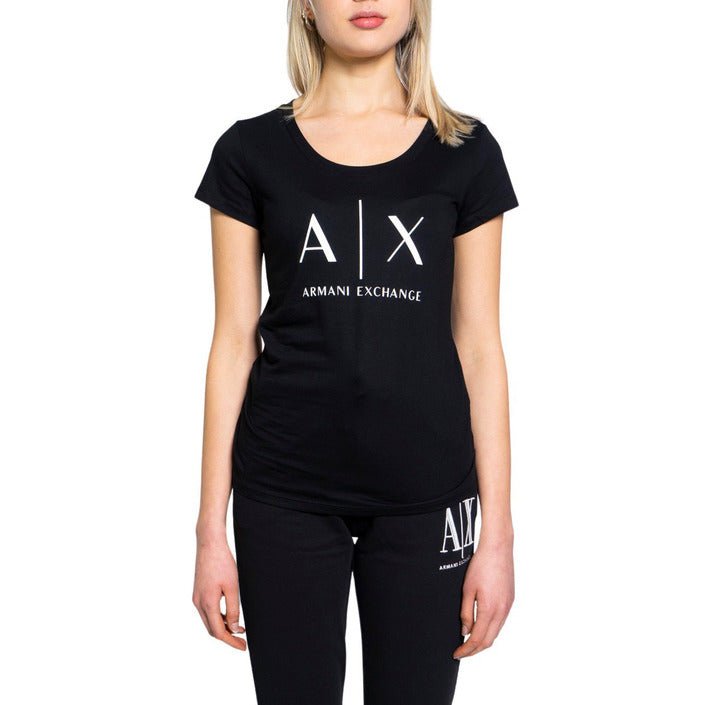 Armani Exchange Ax Logo Crew Neck T-Shirt Black - Princess Attitude