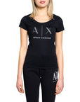 Armani Exchange Ax Logo Crew Neck T-Shirt Black - Princess Attitude