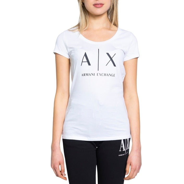 Armani Exchange Ax Logo Crew Neck T-Shirt White - Princess Attitude