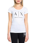 Armani Exchange Ax Logo Crew Neck T-Shirt White - Princess Attitude