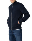 Armani Exchange Cardigan Open Zip Jersey Blue - Princess Attitude