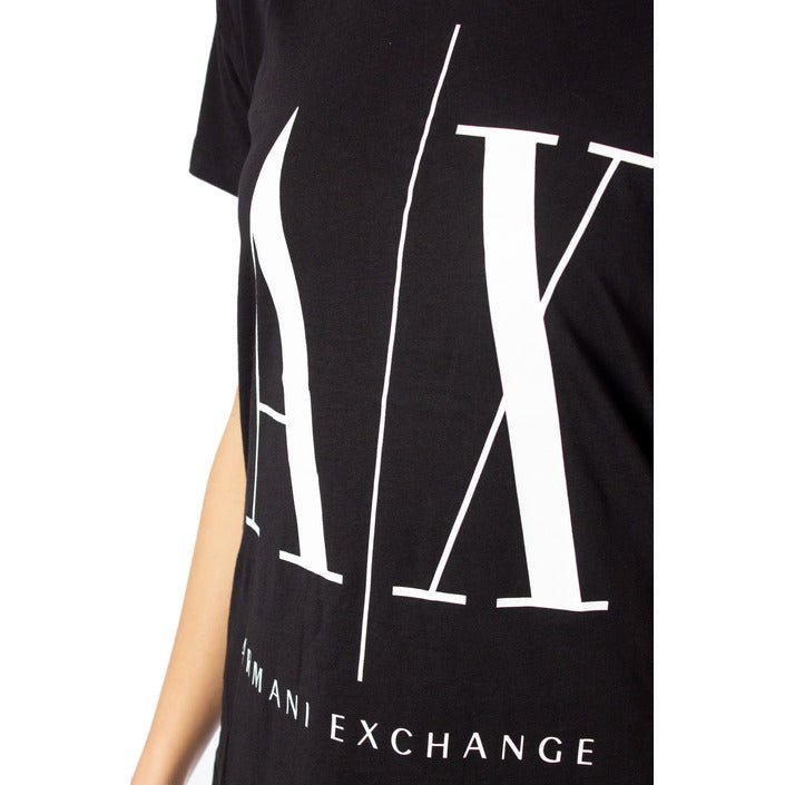 Armani Exchange Crew Neck Block Logo T-Shirt Black - Princess Attitude