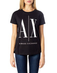 Armani Exchange Crew Neck Block Logo T-Shirt Black - Princess Attitude