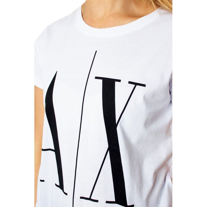 Armani Exchange Crew Neck Block Logo T-Shirt White - Princess Attitude