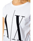 Armani Exchange Crew Neck Block Logo T-Shirt White - Princess Attitude