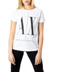 Armani Exchange Crew Neck Block Logo T-Shirt White - Princess Attitude