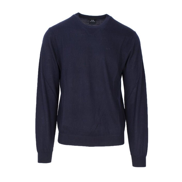 Armani Exchange Crewneck Sweater In Cotton And Linen Blue - Princess Attitude