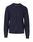 Armani Exchange Crewneck Sweater In Cotton And Linen Blue - Princess Attitude