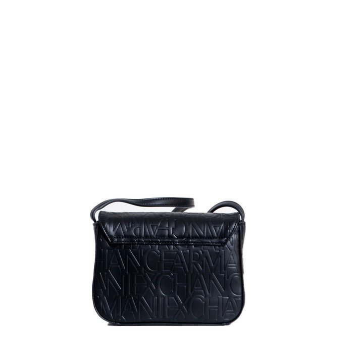 Armani Exchange Elegant Embossed Logo Shoulder Bag Black - Princess Attitude