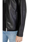 Armani Exchange Faux Leather Biker Jacket Black - Princess Attitude