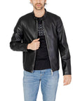 Armani Exchange Faux Leather Biker Jacket Black - Princess Attitude