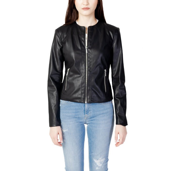 Armani Exchange Faux Leather Jacket Black - Princess Attitude