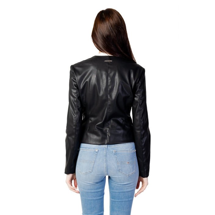 Armani Exchange Faux Leather Jacket Black - Princess Attitude