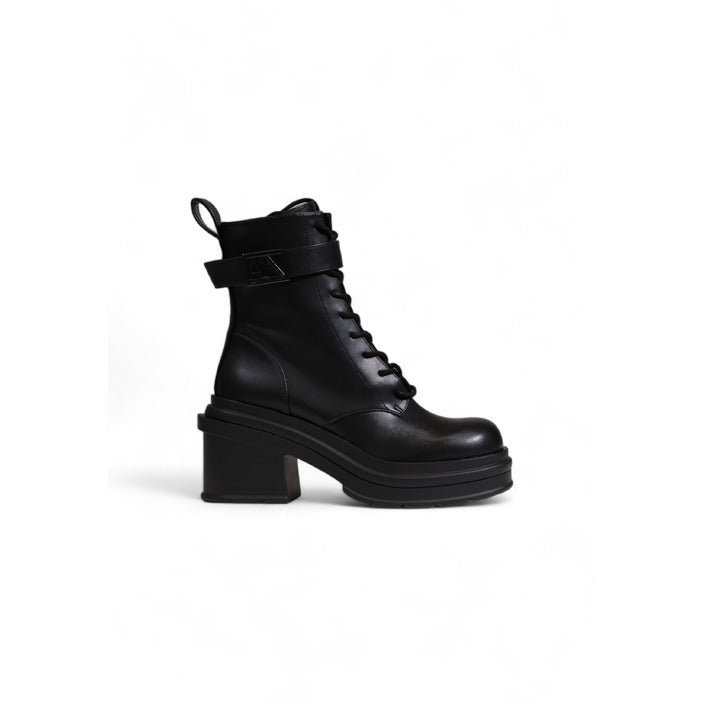 Armani Exchange High Heeled Ankle Boots Black - Princess Attitude