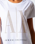 Armani Exchange Icon Logo Boyfriend T-Shirt White - Princess Attitude