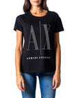 Armani Exchange Large Logo Round Neck T-Shirt Black - Princess Attitude