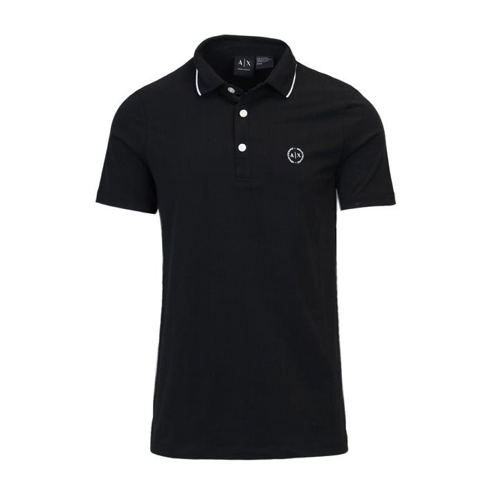 Armani Exchange Logo Exchange Cotton Rich Polo Shirt Black - Princess Attitude