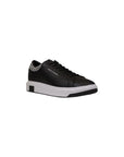 Armani Exchange Logo Leather Low Top Sneakers Black - Princess Attitude