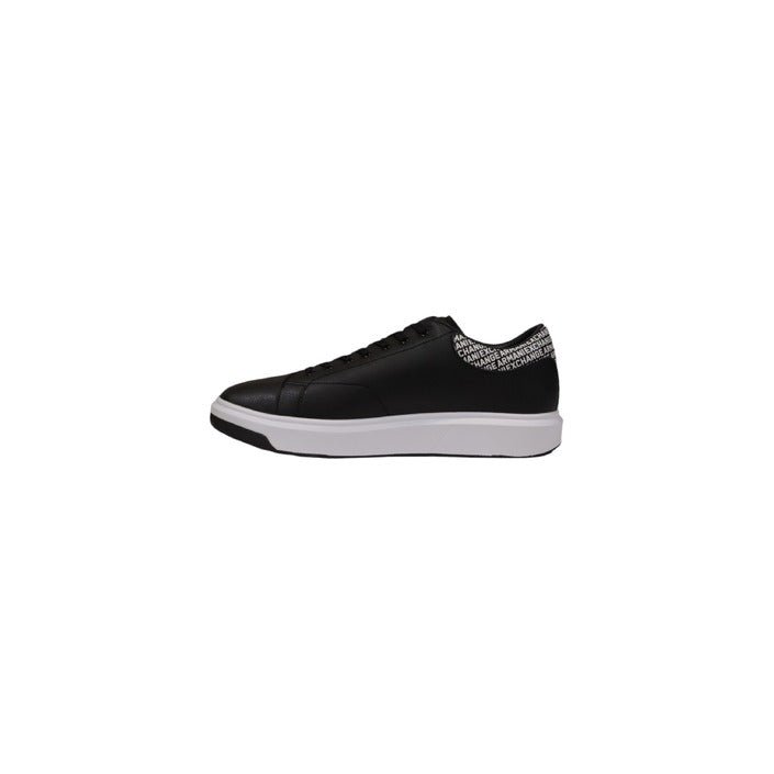 Armani Exchange Logo Leather Low Top Sneakers Black - Princess Attitude