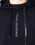 Armani Exchange Logo Print Zip Up Hoodie Black - Princess Attitude